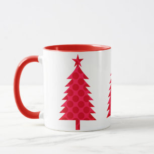 Giant Red Polka Dots Christmas Tree Mug