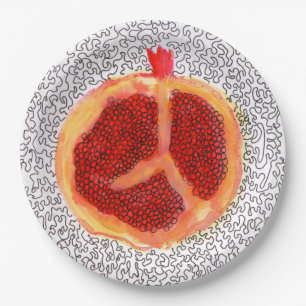 Giant Red Pomegranate  Paper Plate