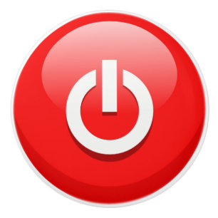 Giant Red Power Button Ceramic Knob