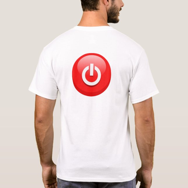 Giant Red Power Button T-Shirt (Back)