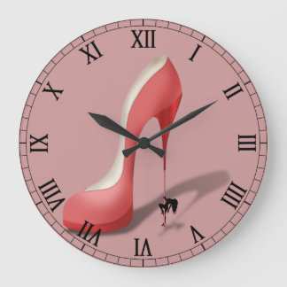 Giant Red Stiletto Cartoon - Pole Dancing Stripper Large Clock