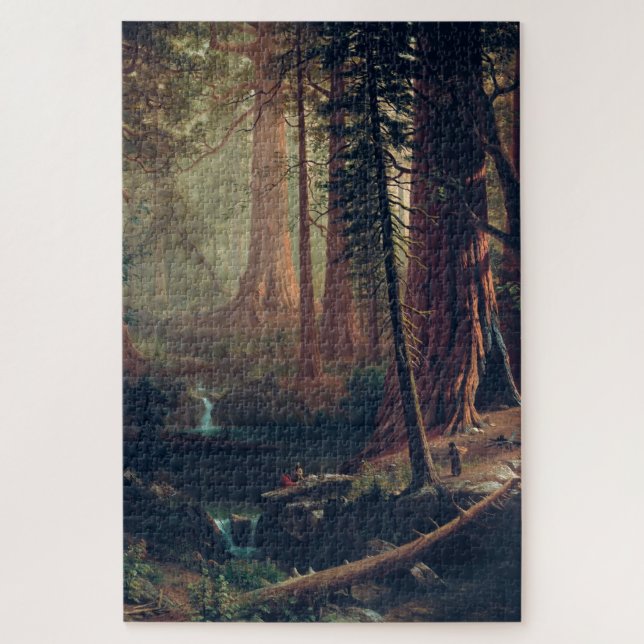 Giant Redwood Trees of California, Albert Bierstad Jigsaw Puzzle (Vertical)