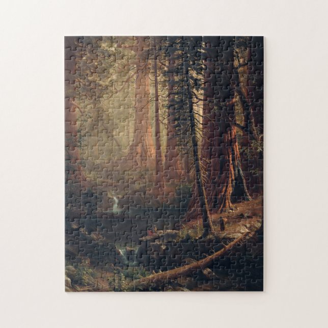 Giant Redwood Trees of California Albert Bierstadt Jigsaw Puzzle (Vertical)