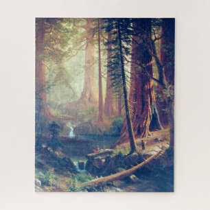 Giant Redwood Trees of California Albert Bierstadt Jigsaw Puzzle