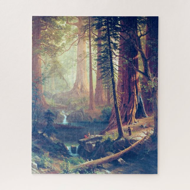 Giant Redwood Trees of California Albert Bierstadt Jigsaw Puzzle (Vertical)