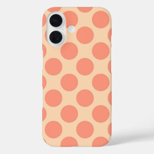 Giant retro dots - Sherbet orange iPhone 16 Case