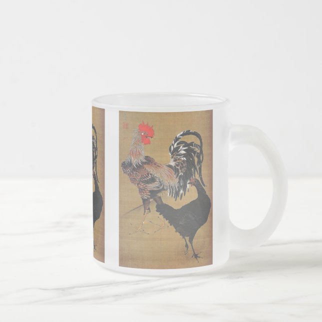 Giant Rooster, Itoh Gyakucyu Frosted Glass Coffee Mug (Right)