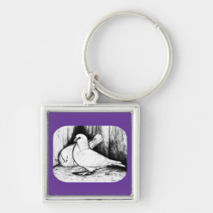 Giant Runt Pigeons Key Ring