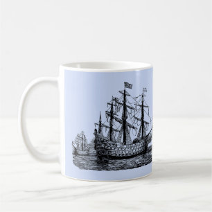 Giant Sailing Ship Sketch Coffee Mug