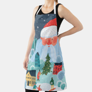 Giant Santa Oversees Town Apron