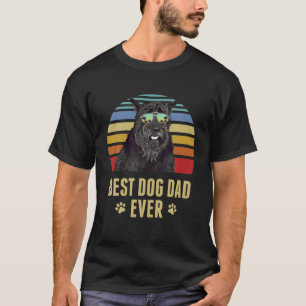 Giant Schnauzer Best Dog Dad Ever Retro Sunset T-Shirt