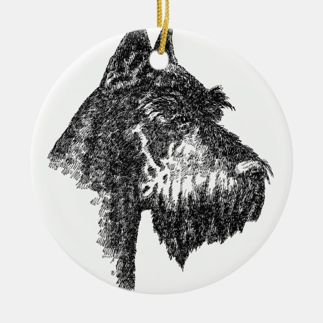 Giant-Schnauzer Ceramic Tree Decoration (Front)