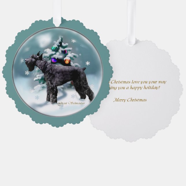Giant Schnauzer Christmas Tree Decoration Card (Front/Back)