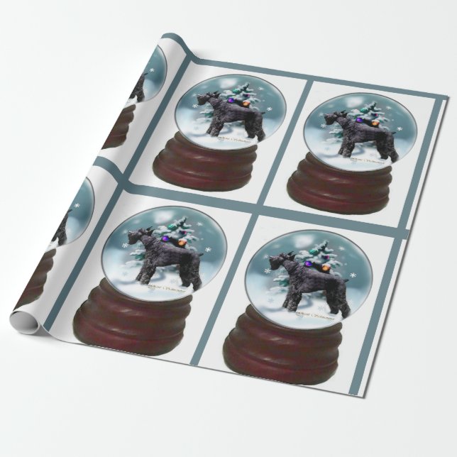Giant Schnauzer Christmas Wrapping Paper (Unrolled)