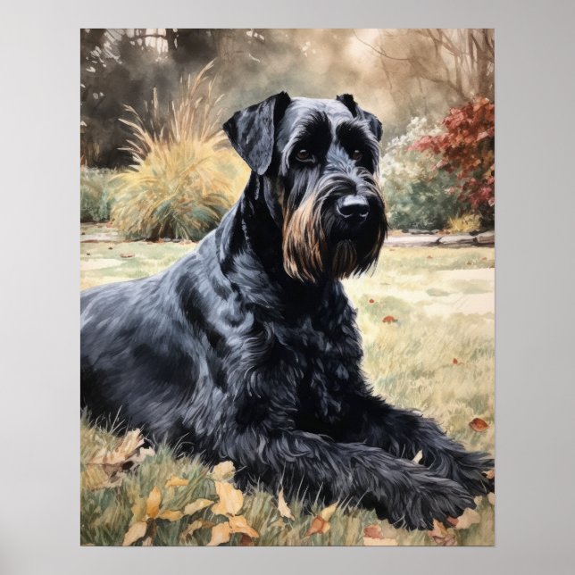 Giant Schnauzer Dog Art Print Poster (Front)