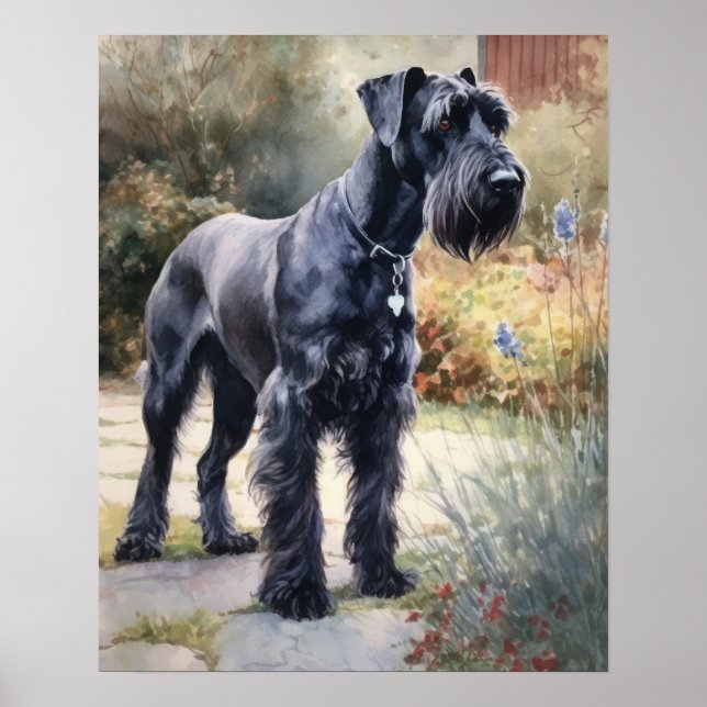Giant Schnauzer Dog Art Print Poster (Front)