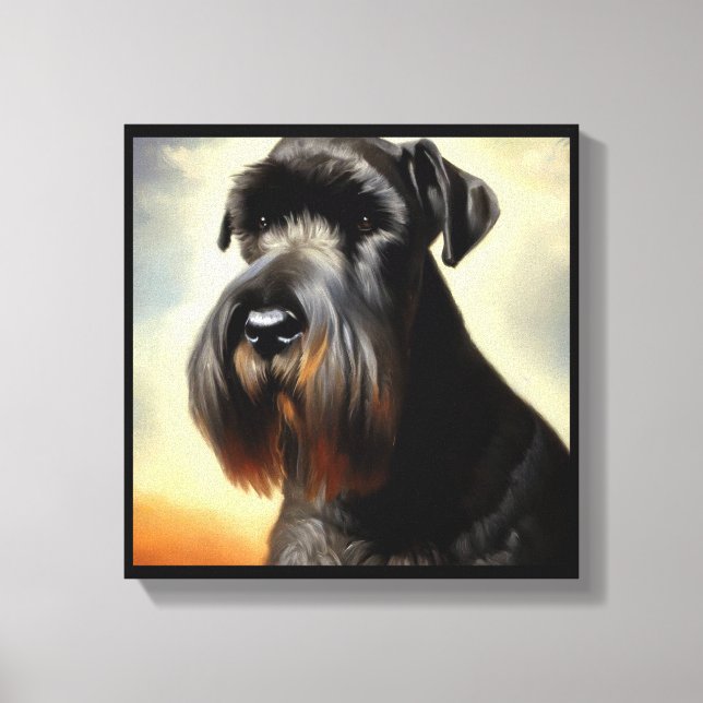 Giant Schnauzer Dog Canvas Print (Front)