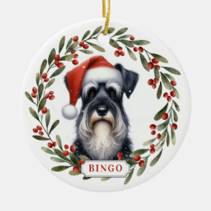 Giant Schnauzer Dog Ceramic Circle Ornament