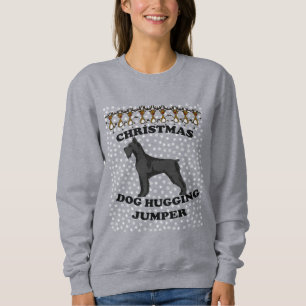 Giant Schnauzer dog Christmas Dog Hugging Sweatshirt