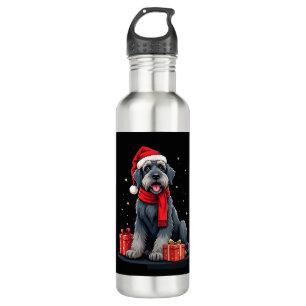 Giant Schnauzer Dog Christmas Parties Holiday Sant 710 Ml Water Bottle