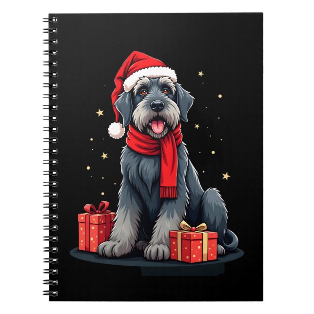 Giant Schnauzer Dog Christmas Parties Holiday Sant Notebook (Front)