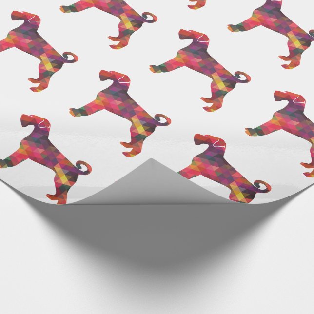 Giant Schnauzer Dog Geometric Pattern Silhouette M Wrapping Paper (Corner)