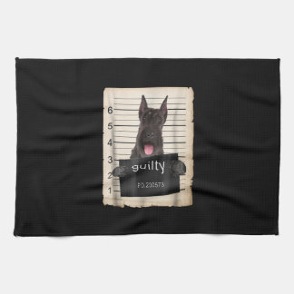 giant schnauzer dog mug shot tea towel