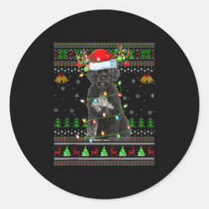 Giant Schnauzer Dog Ugly Christmas Sweaters Holida Classic Round Sticker
