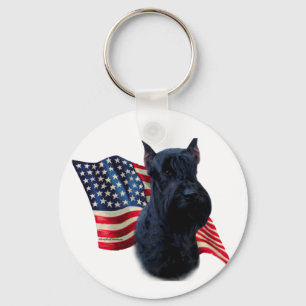 Giant Schnauzer Flag Key Ring