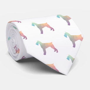 Giant Schnauzer Geometric Pattern Silhouette Tie