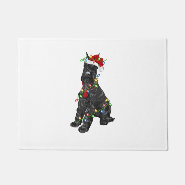 Giant Schnauzer Lover Xmas Santa Giant Schnauzer C Doormat (Front)