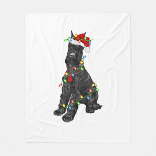 Giant Schnauzer Lover Xmas Santa Giant Schnauzer C Fleece Blanket