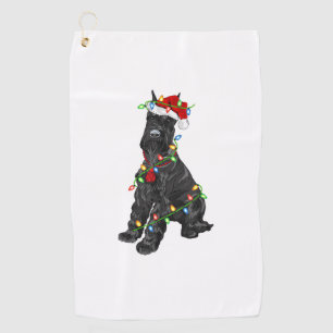 Giant Schnauzer Lover Xmas Santa Giant Schnauzer C Golf Towel