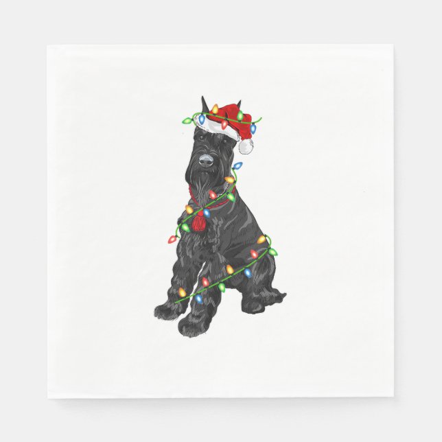 Giant Schnauzer Lover Xmas Santa Giant Schnauzer C Napkin (Front)