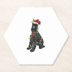 Giant Schnauzer Lover Xmas Santa Giant Schnauzer C Paper Coaster