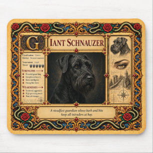 Giant Schnauzer, Mediaeval Bestiary Art Mouse Mat