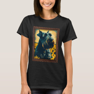 Giant Schnauzer Painting Sunflower Flower Mom Wome T-Shirt