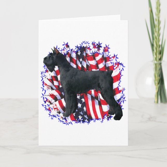 Giant Schnauzer Patriot Card (Front)
