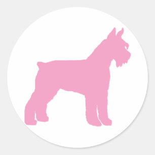 Giant Schnauzer (pink) Classic Round Sticker