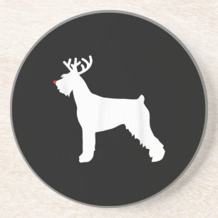 giant schnauzer reindeer christmas dog coaster