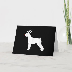 giant schnauzer reindeer christmas dog holiday card