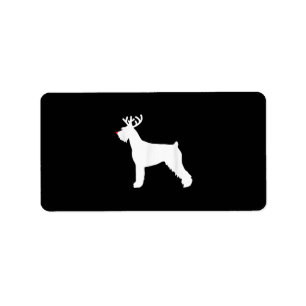 giant schnauzer reindeer christmas dog label