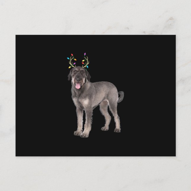 giant schnauzer reindeer christmas dog sweat announcement postcard (Front)