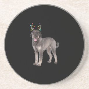 giant schnauzer reindeer christmas dog sweat coaster