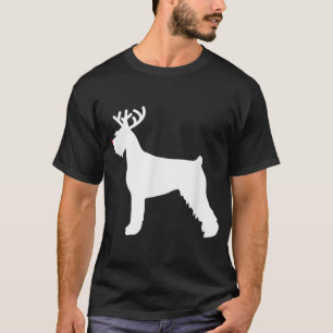 giant schnauzer reindeer christmas dog T-Shirt