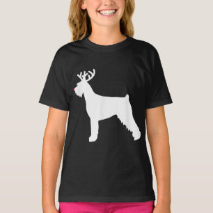 giant schnauzer reindeer christmas dog T-Shirt