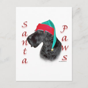 Giant Schnauzer Santa Paws Holiday Postcard