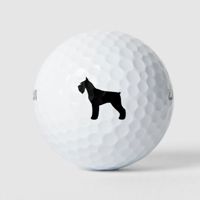 Giant Schnauzer Silhouette Golf Balls (Front)