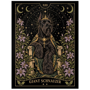 Giant Schnauzer, Starlit Tarot Art Postcard