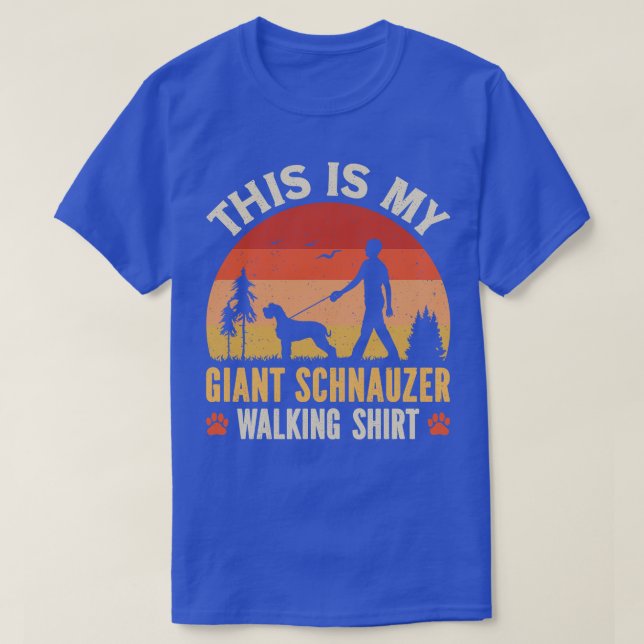 Giant Schnauzer Walking T-Shirt (Design Front)